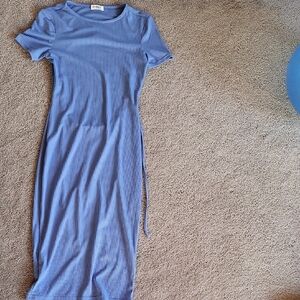 Blue  Women's Dress Open Back